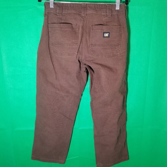 CAT Caterpillar Work Utility Pants Brown Flex Waistband Men's Size 30x26 - Picture 2 of 6